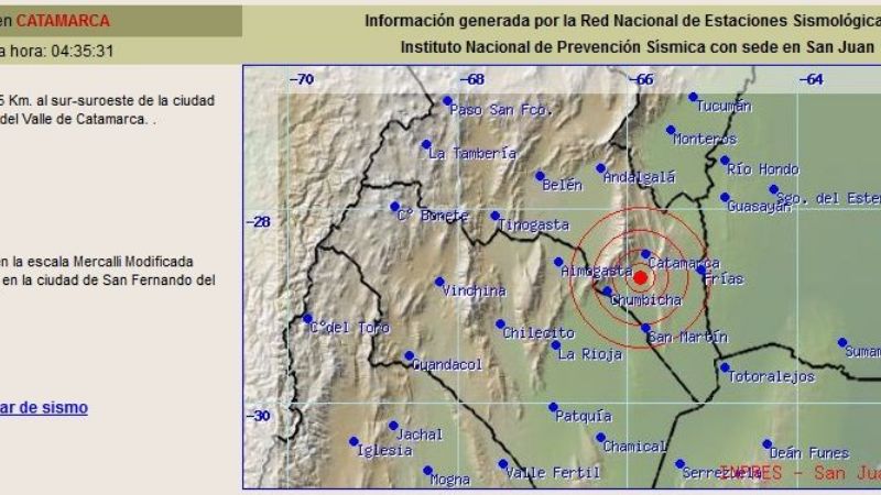 Temblor madrugó a los catamarqueños