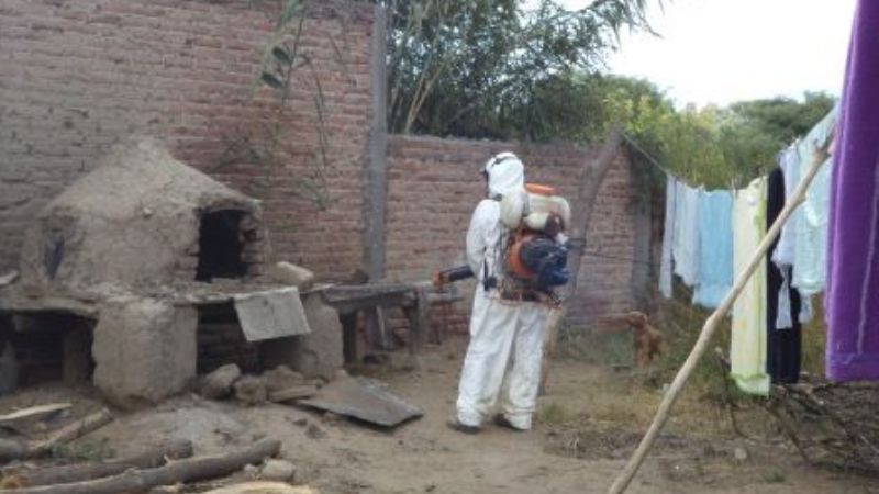 Tareas de fumigación en Santa María