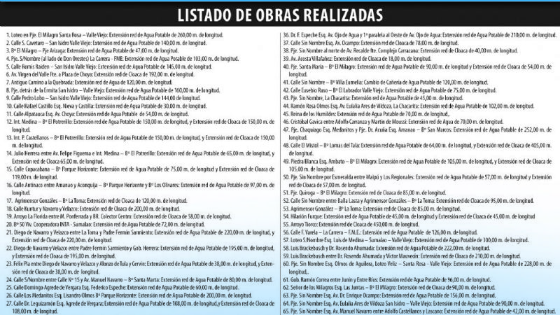 Un 2013 con más de 70 obras para mejorar el servicio de agua potable