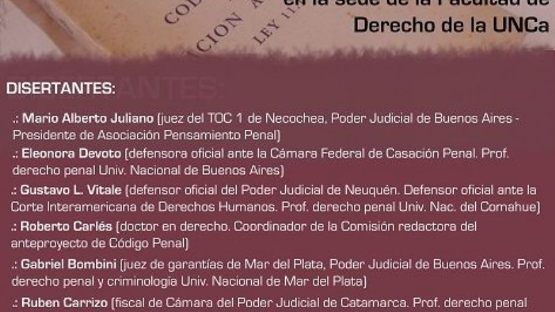 Jornada sobre el anteproyecto de Reforma del Código Penal