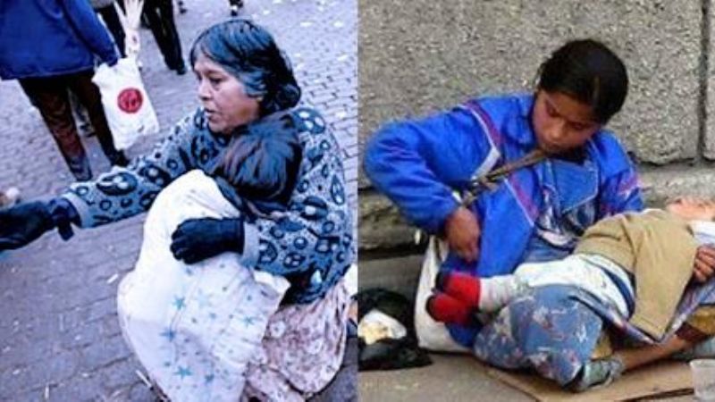 Atención: ¿por qué el niño que cargan los limosneros siempre está durmiendo?