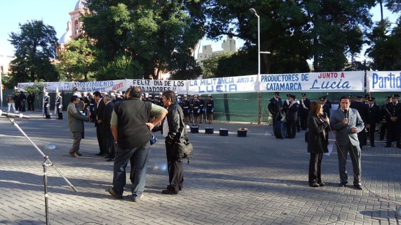 No faltaron las banderas en apoyo a Corpacci