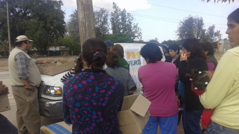 Entrega de pollitos para damnificados por inundaciones