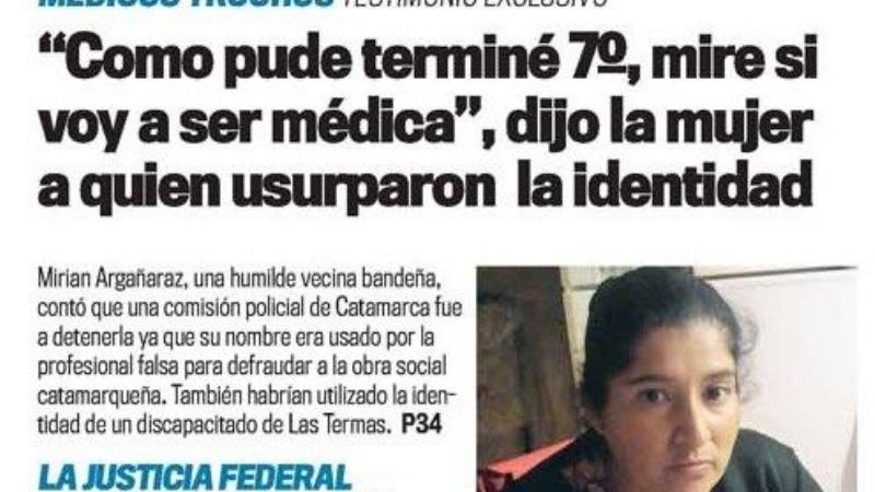 La “Dra. Mirian Argañaraz”, apenas cumplió el 7mo. grado