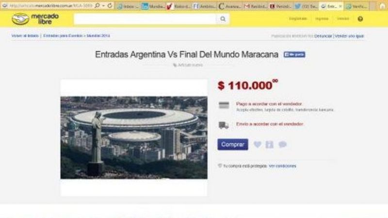 Venden a $110.000 una entrada para la final