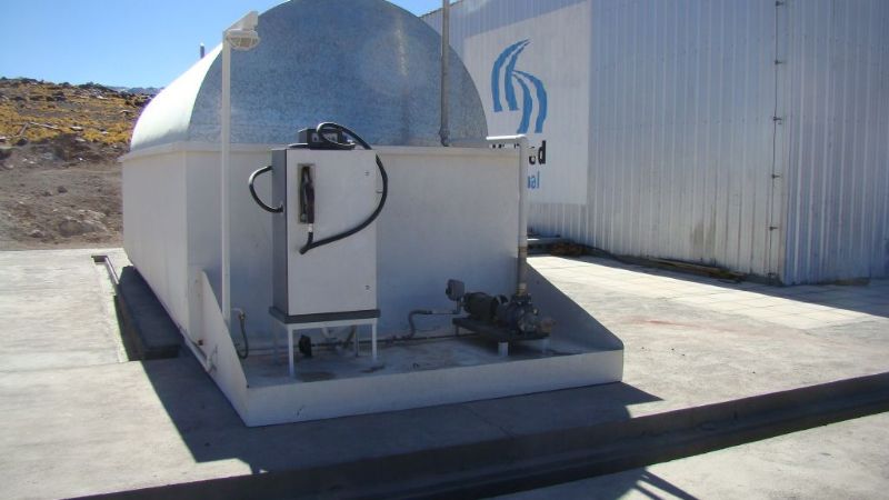 Ya funciona la planta de combustible en el campamento Las Grutas