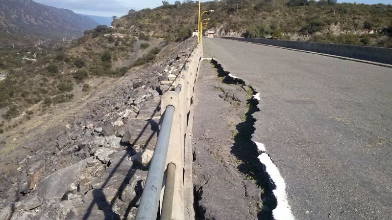 El murallón del dique Pirquitas presenta fallas