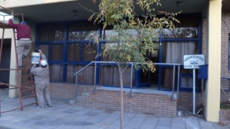 Obras en el edificio de Gendarmería en Santa María