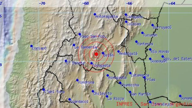 Temblor entre Belén y Tinogasta
