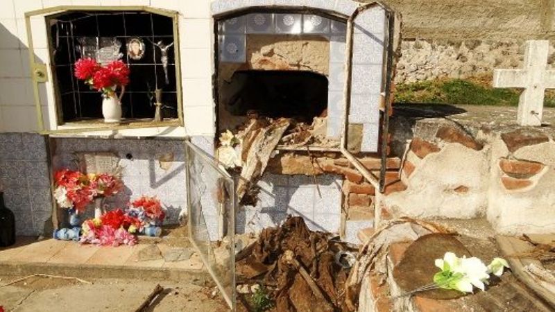 Profanaron el cementerio de La Tercena