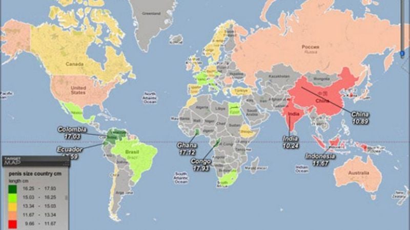 El mapa del día: ¿En qué países están los hombres más dotados?