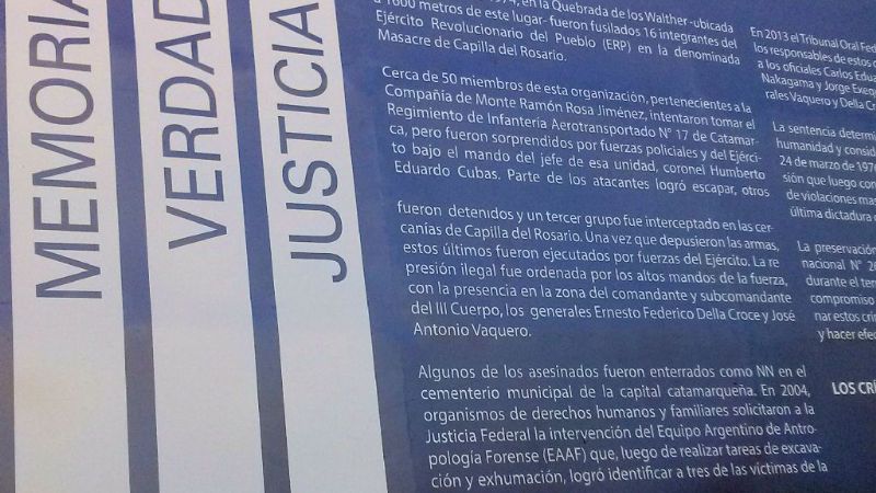 Señalaron el sitio de la Masacre de Capilla del Rosario