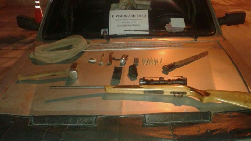 Secuestran un rifle y elementos para faena en Belén