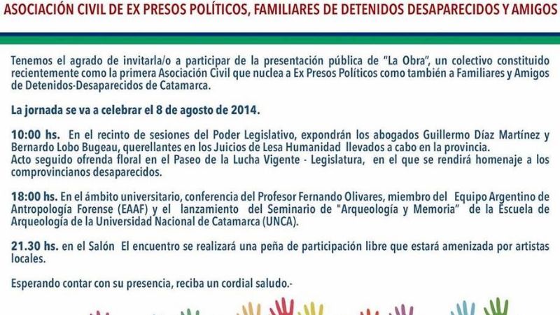 Mañana se presenta “La Obra” en la Legislatura y la UNCa.