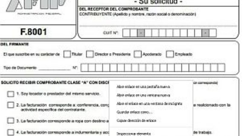 Nueva disposición de la AFIP para quienes pidan factura "A"