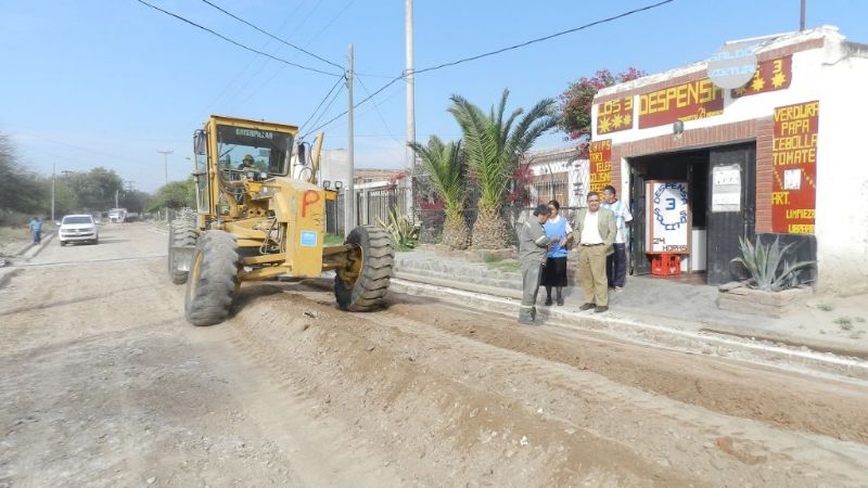 Recorrida de obra de pavimentación