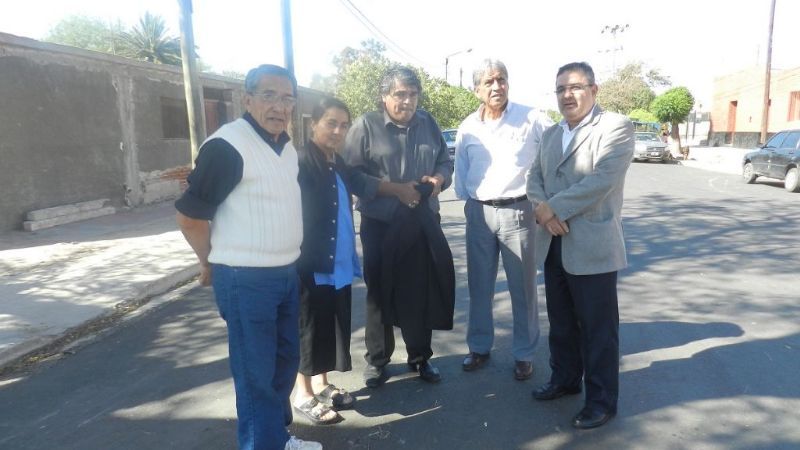 Jalil recorrió la obra terminada en la Av. 1° de Mayo