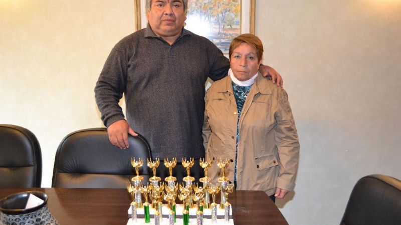 Entrega de trofeos para evento atlético