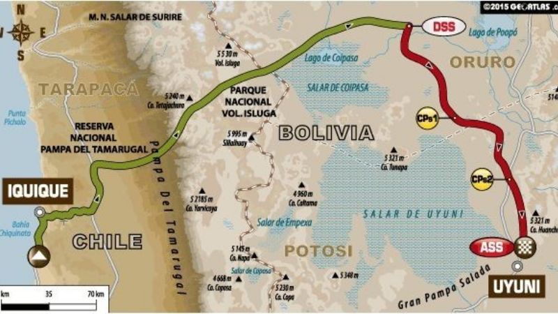 El Rally Dakar 2015 corre la 7ma. etapa para autos y camiones