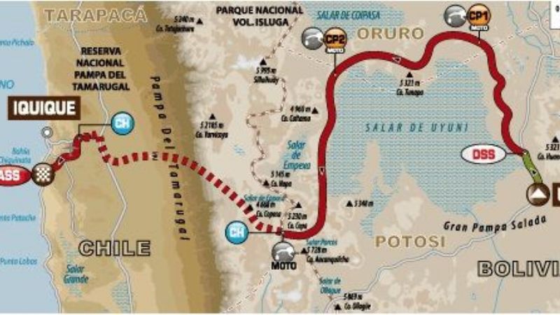 Las lluvias en el Salar de Uyuni retrasan la salida de las motos y quads