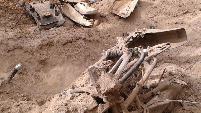 Encuentran una moto enterrada en Huaco-Andalgalá