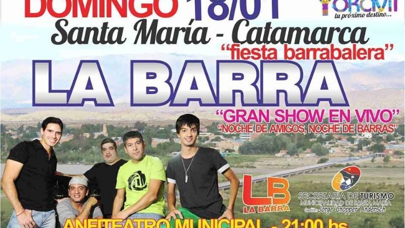 La Barra brindará un recital exclusivo en Santa María