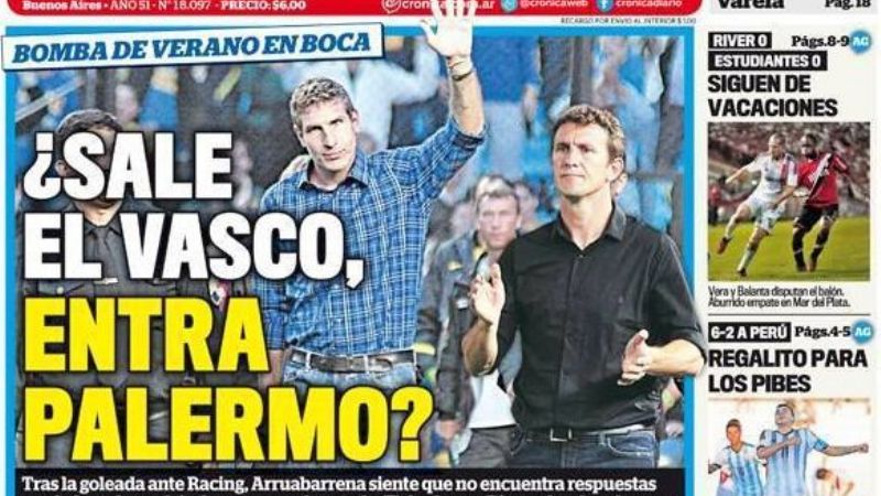 ¿Sale el Vasco, entra Palermo, en Boca?