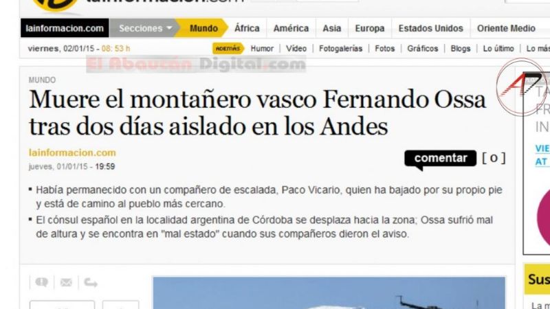 Repercusión y conmoción en España por la muerte del andinista en Catamarca