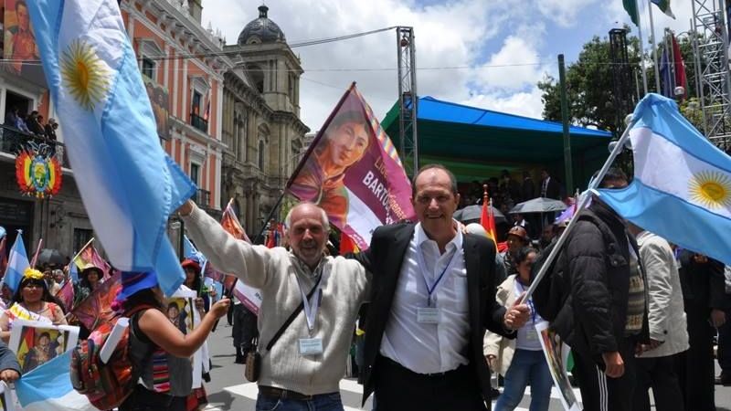 Pfeiffer en la asunción de Evo Morales