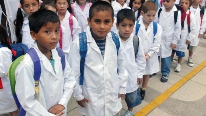 Detalle de la reglamentación sobre el uso del guardapolvo en el nivel primario