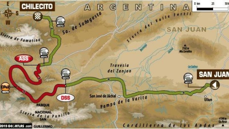 La 3ra. etapa del Dakar 2015, de San Juan a Chilecito