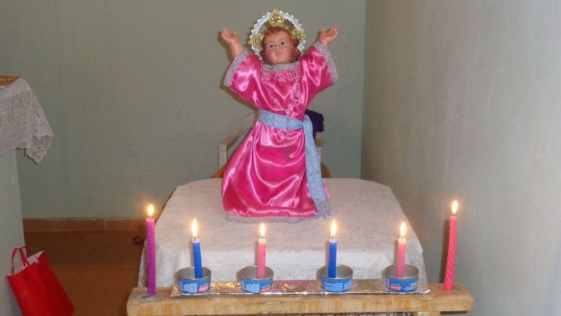 Una multitud en la fiesta del Divino Niño Jesús en Achalco