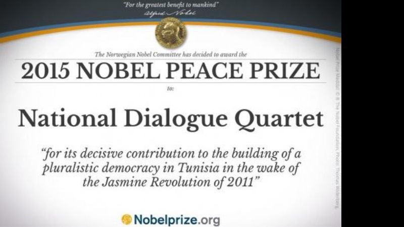 El Cuarteto tunecino para el Diálogo Nacional obtuvo el Nobel de la Paz 2015