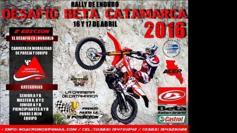 Confirmaron la segunda edición del “Desafío Beta” en Catamarca