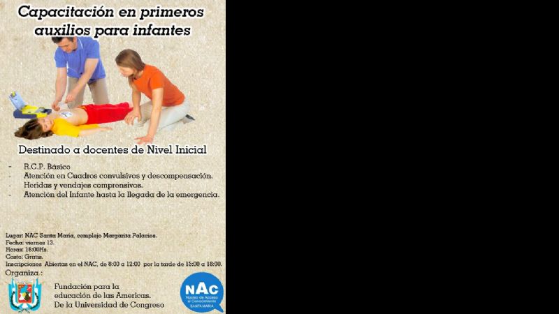 Capacitación en primeros auxilios para infantes