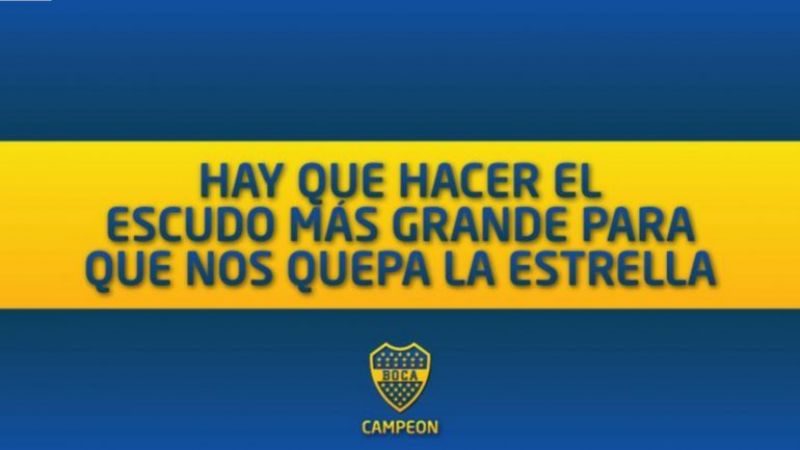Los fanáticos de Boca festejaron con afiches “dedicados” a River
