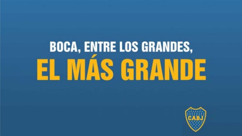 Los fanáticos de Boca festejaron con afiches “dedicados” a River