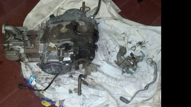 Recuperan motor de una moto robada en la Capital