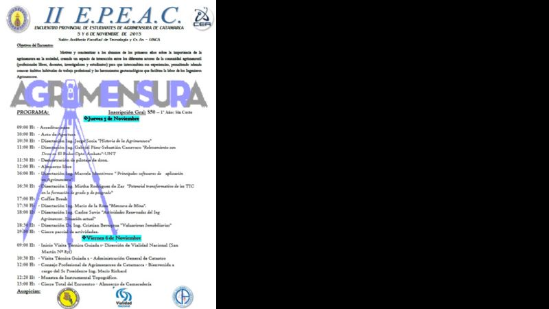 II Encuentro Provincial de Estudiantes de Agrimensura