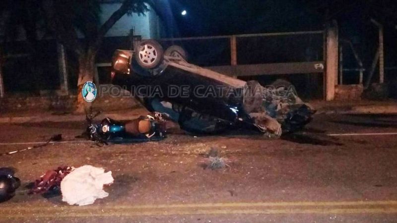 Vuelco y choque en la curva “Mi Chango”