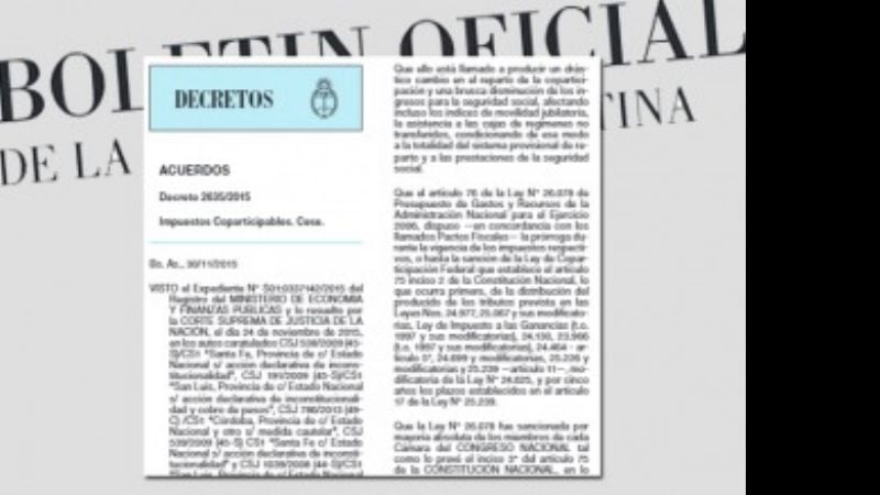 La Nación dejará de retener el 15% a todas las provincias