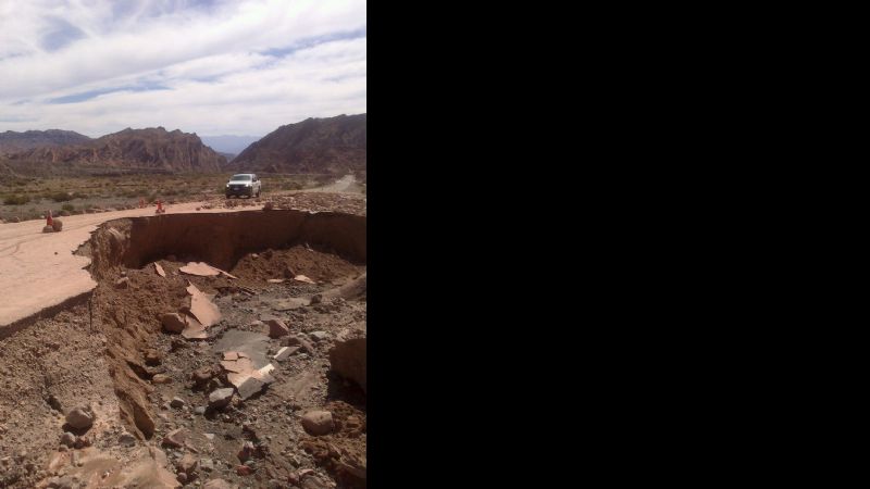 Por la tormenta, se dañaron los caminos en la ruta 60