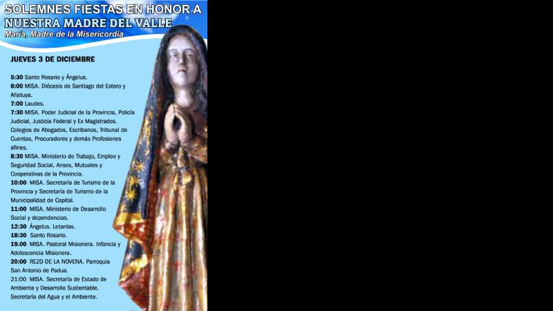 Fiestas de la Virgen del Valle: programa para hoy
