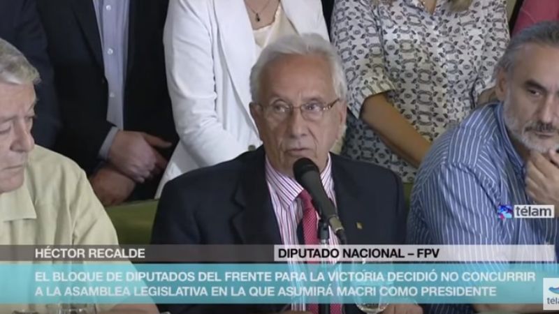Diputados del FpV no asistirán a la jura de Macri