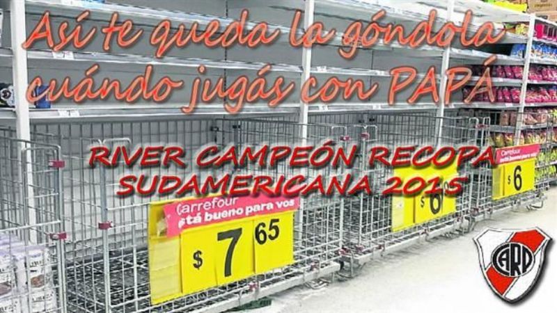 Con afiches y memes, River se ríe de San Lorenzo, y también de Boca