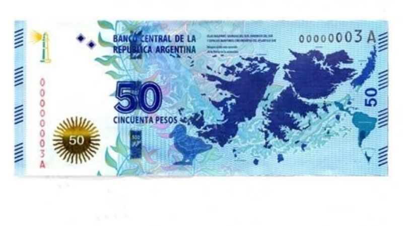 Emitirán nuevos billetes de 50 pesos en homenaje a las Islas Malvinas