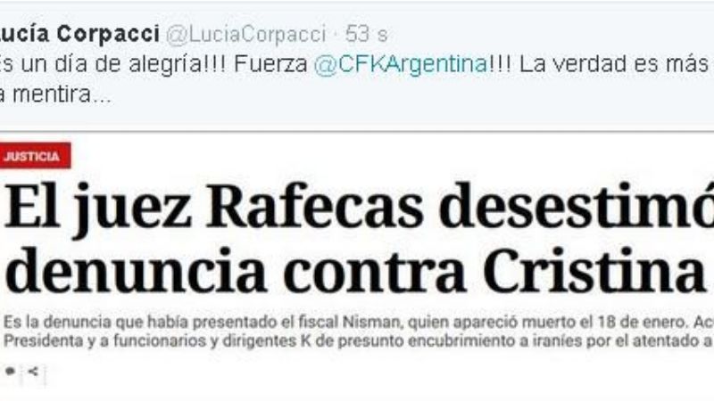 La Gobernadora celebró decisión judicial que beneficia a Cristina