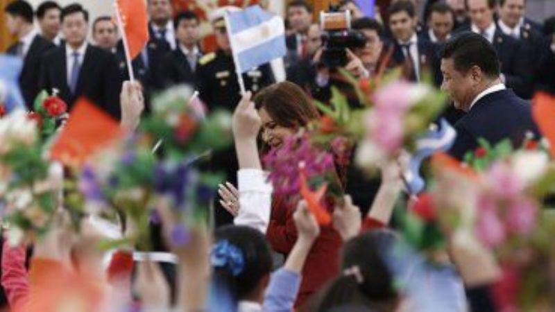 Cristina con Xi Jinping en el Gran Palacio del Pueblo chino