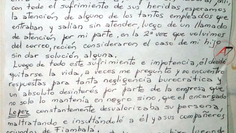 El dolor de una madre por la pérdida de su hijo