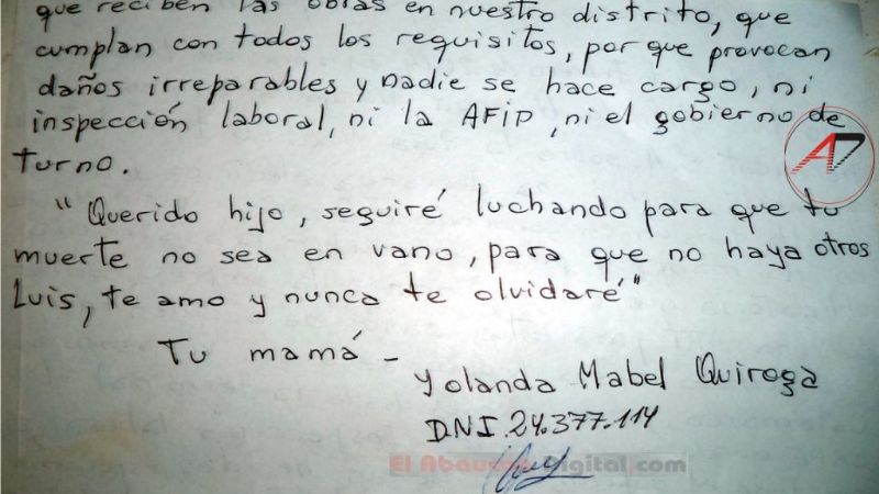 El dolor de una madre por la pérdida de su hijo